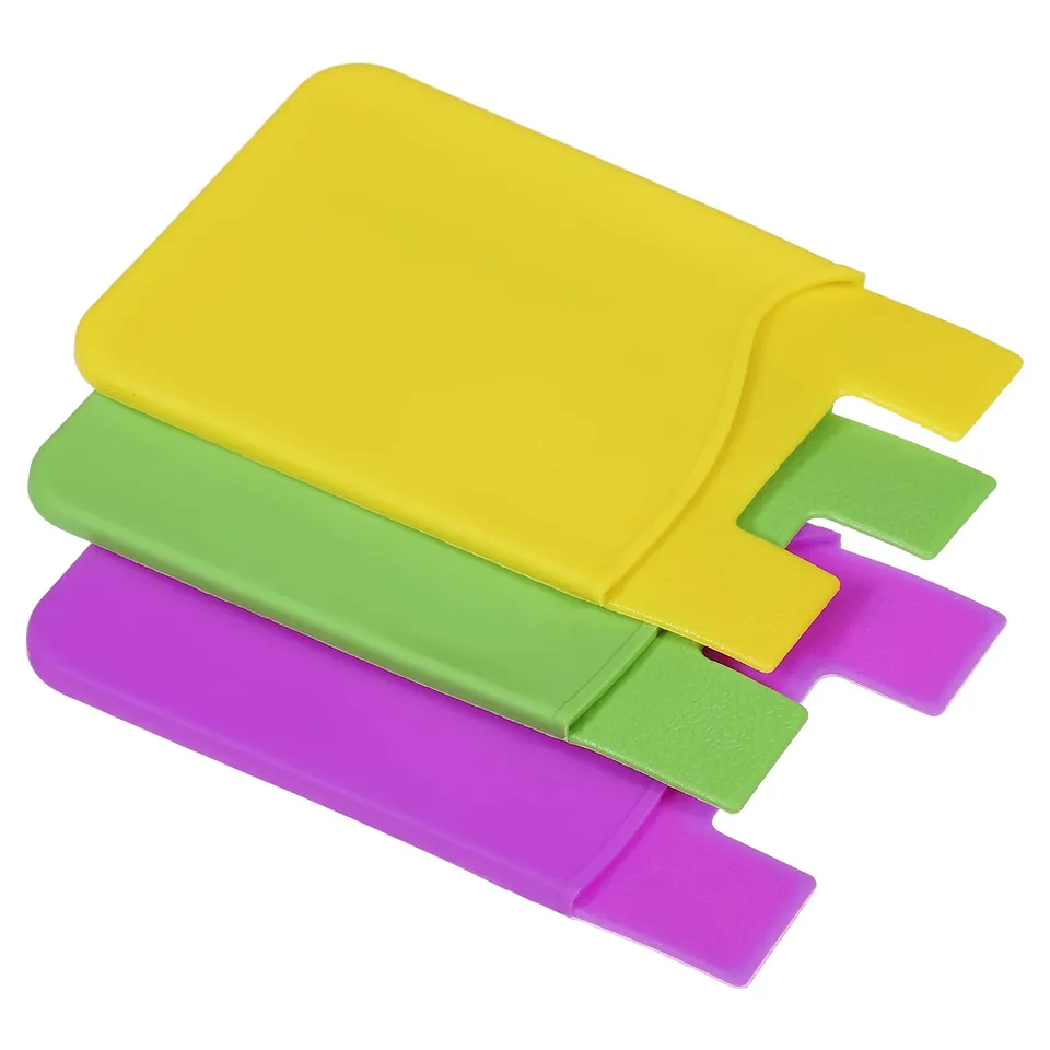 Sourcing Map Electronics Porte-Carte Téléphone Silicone Violet Vert Jaune x3