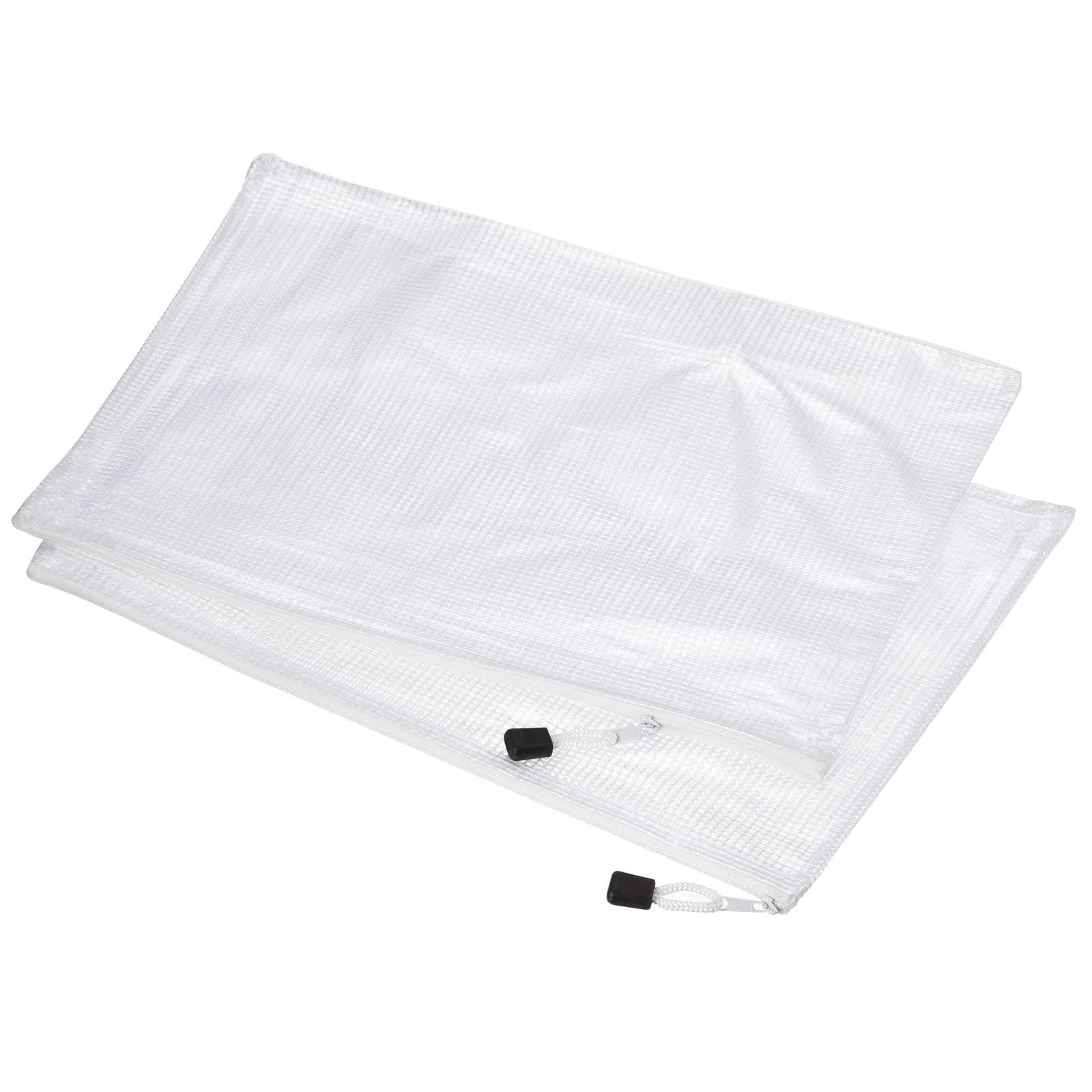 Sourcing Map pochette zip A4 blanc mesh lot 12 PVC