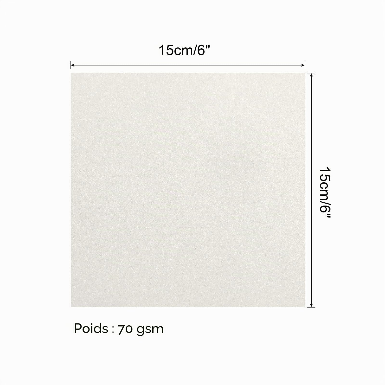 Sourcing Map Papier Origami Blanc Crème 15x15cm Lot 100