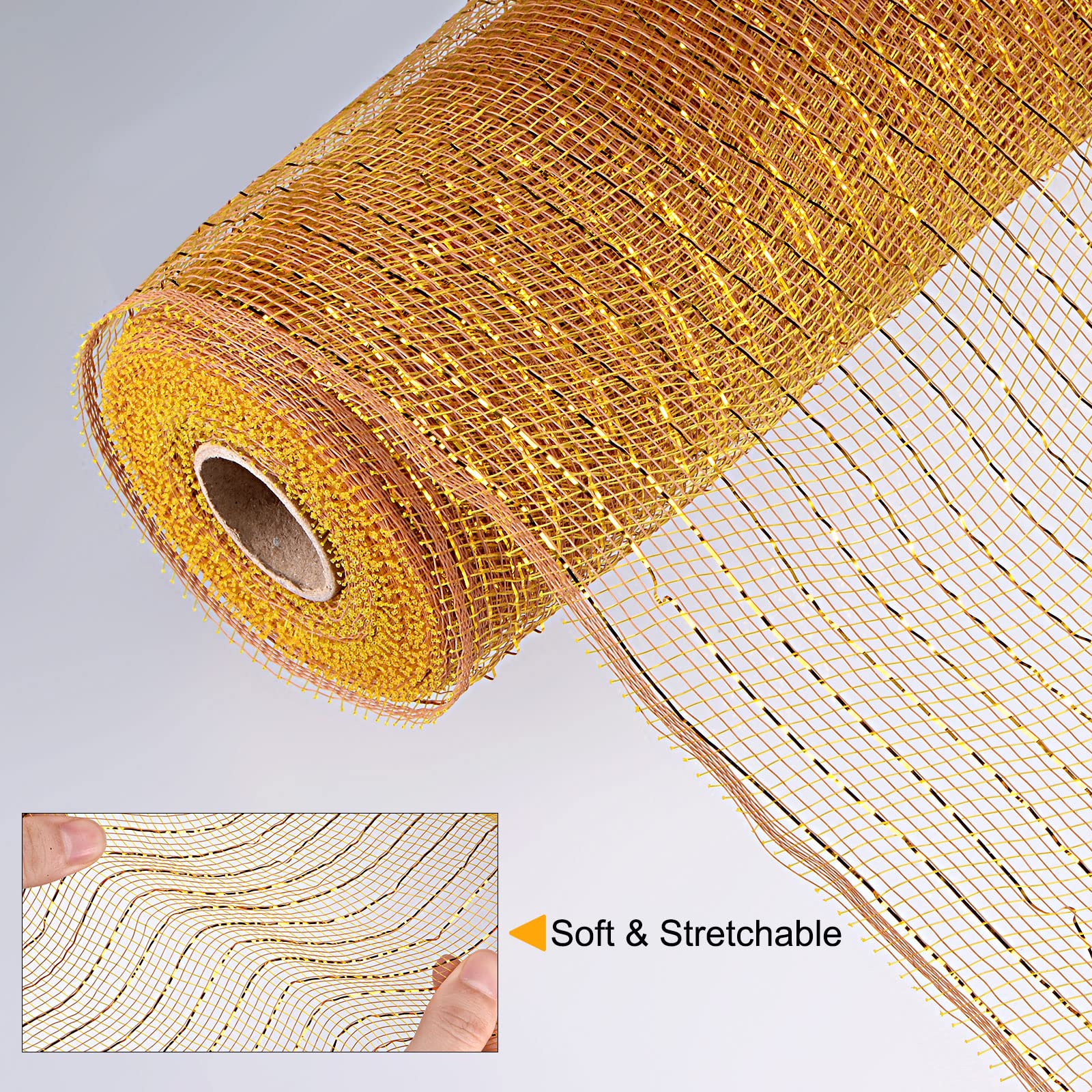 sourcingmap Home & Garden ruban maille jute or profond 1 rouleau extérieur