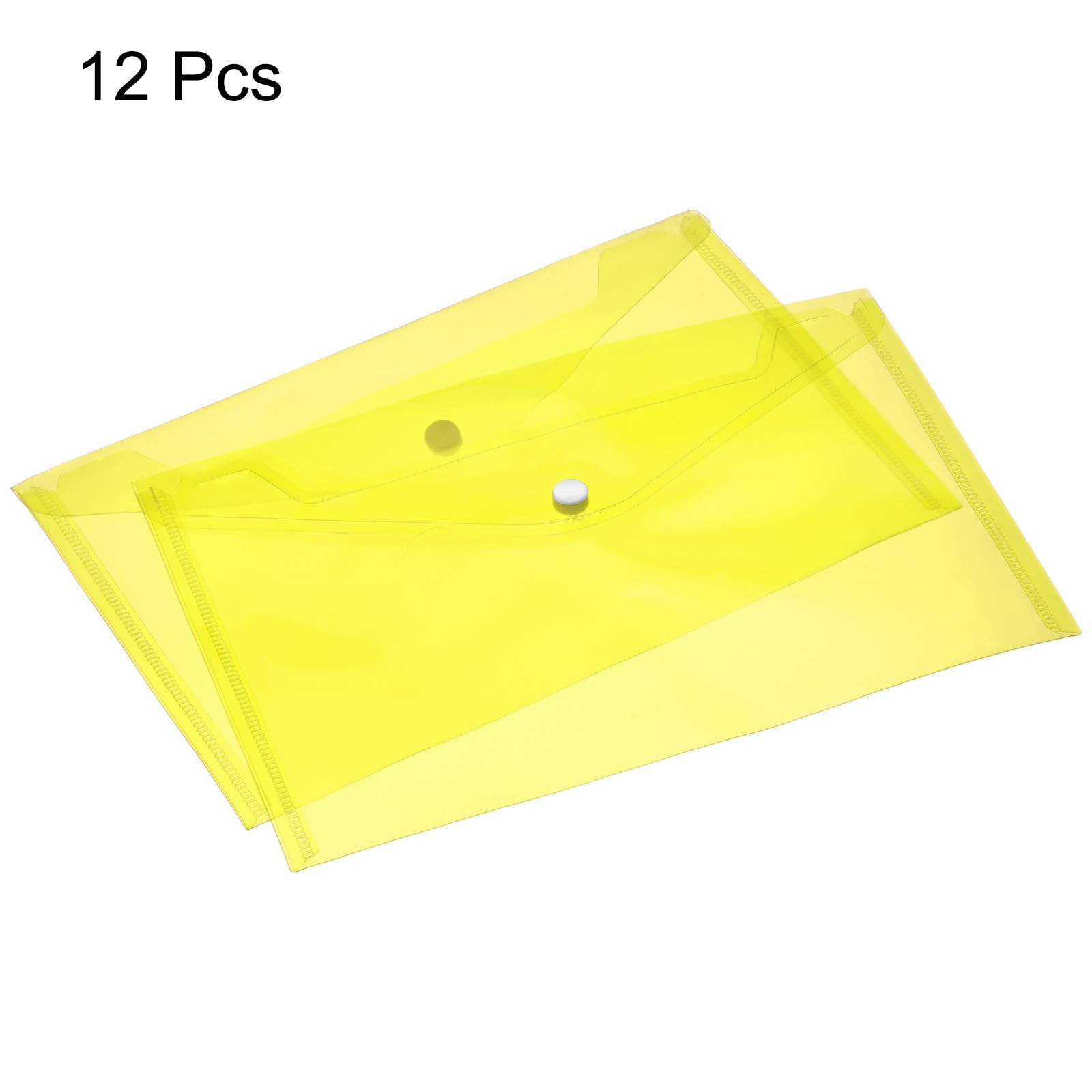Sourcingmap chemise A4 bouton jaune transparente PP