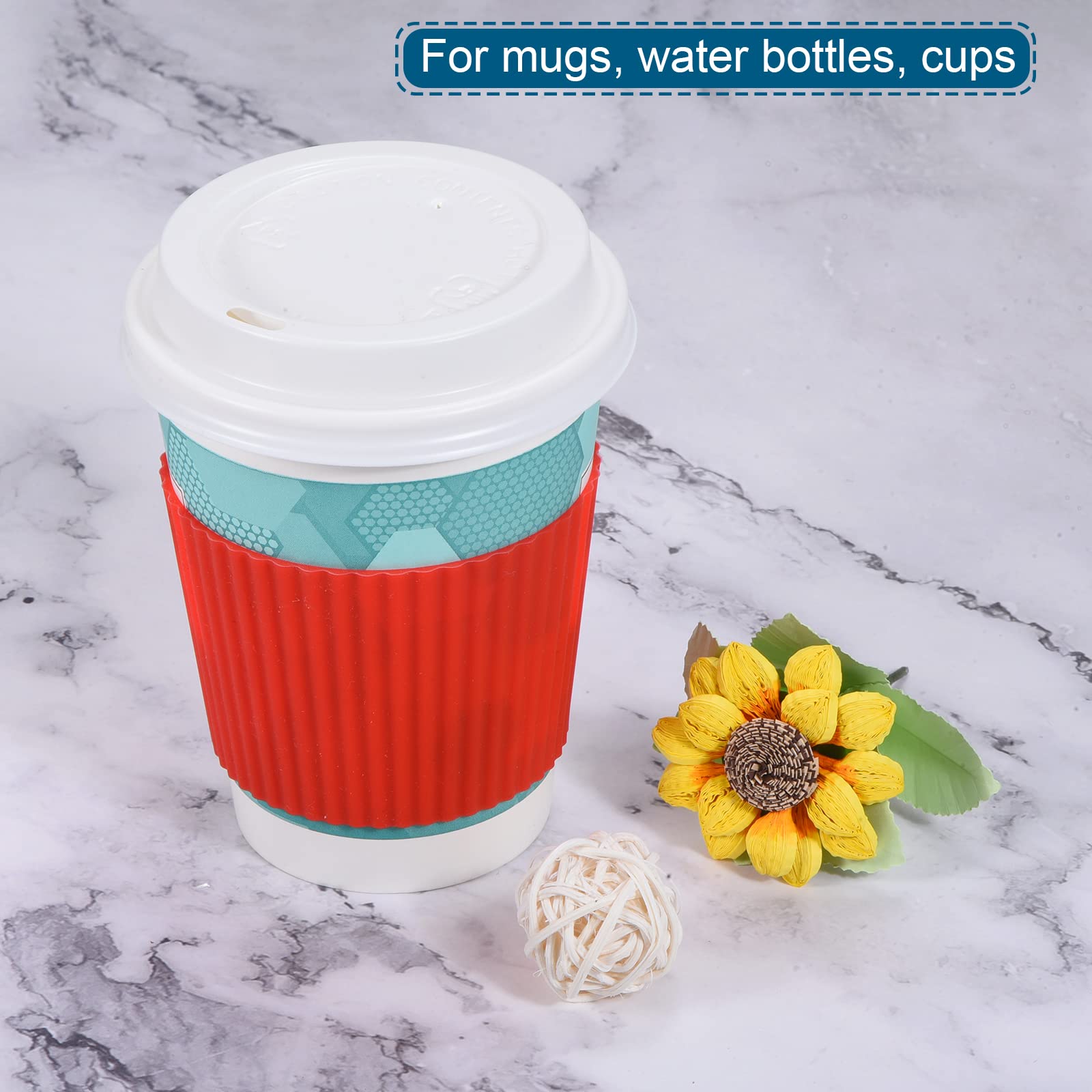 sourcingmap Home & Garden housse tasse silicone rouge lot 4 antidérapant