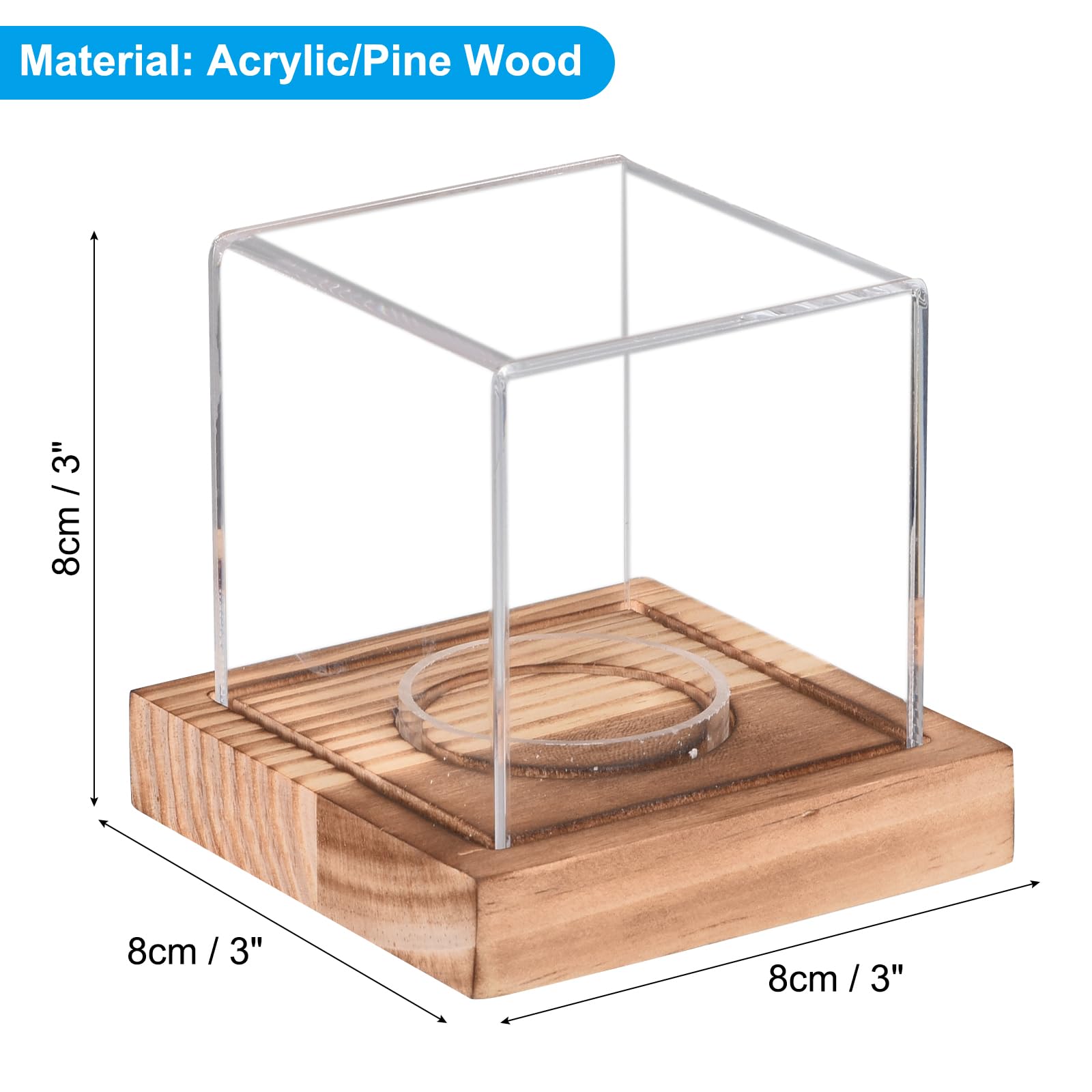 sourcing map Sports vitrine balle baseball acrylique socle noyer