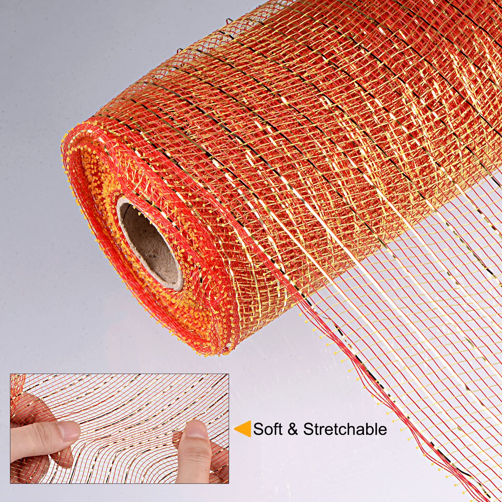 sourcing map Home Garden ruban toile jute rouge or 10 pouces 10 yards