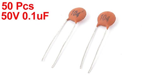 Uxcell 104 condensateur céramique disque 0.1uF 50V 50 pcs
