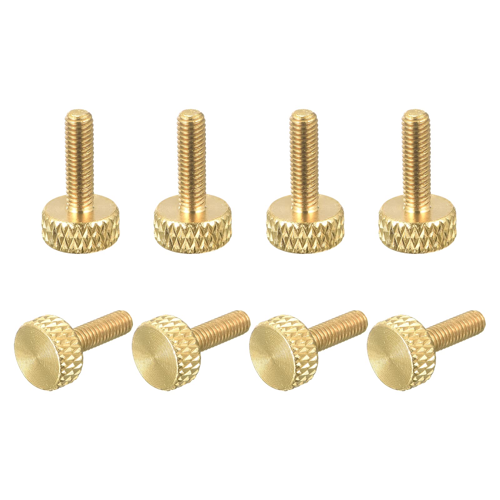 Sourcing Map vis moletée laiton M3x20 mm lot de 5