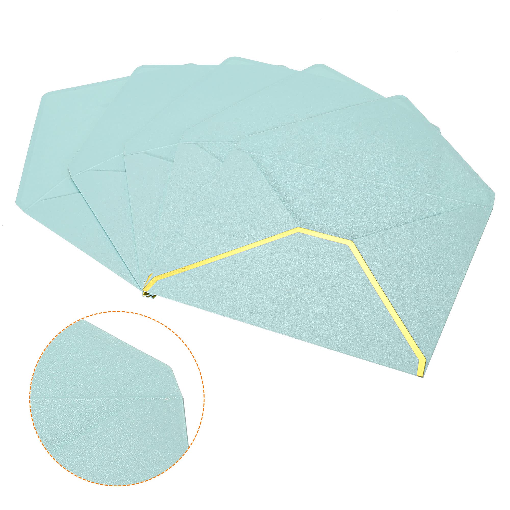 Sourcing Map Enveloppe B6 Rabat V 10 pcs Bleu Ciel Doré