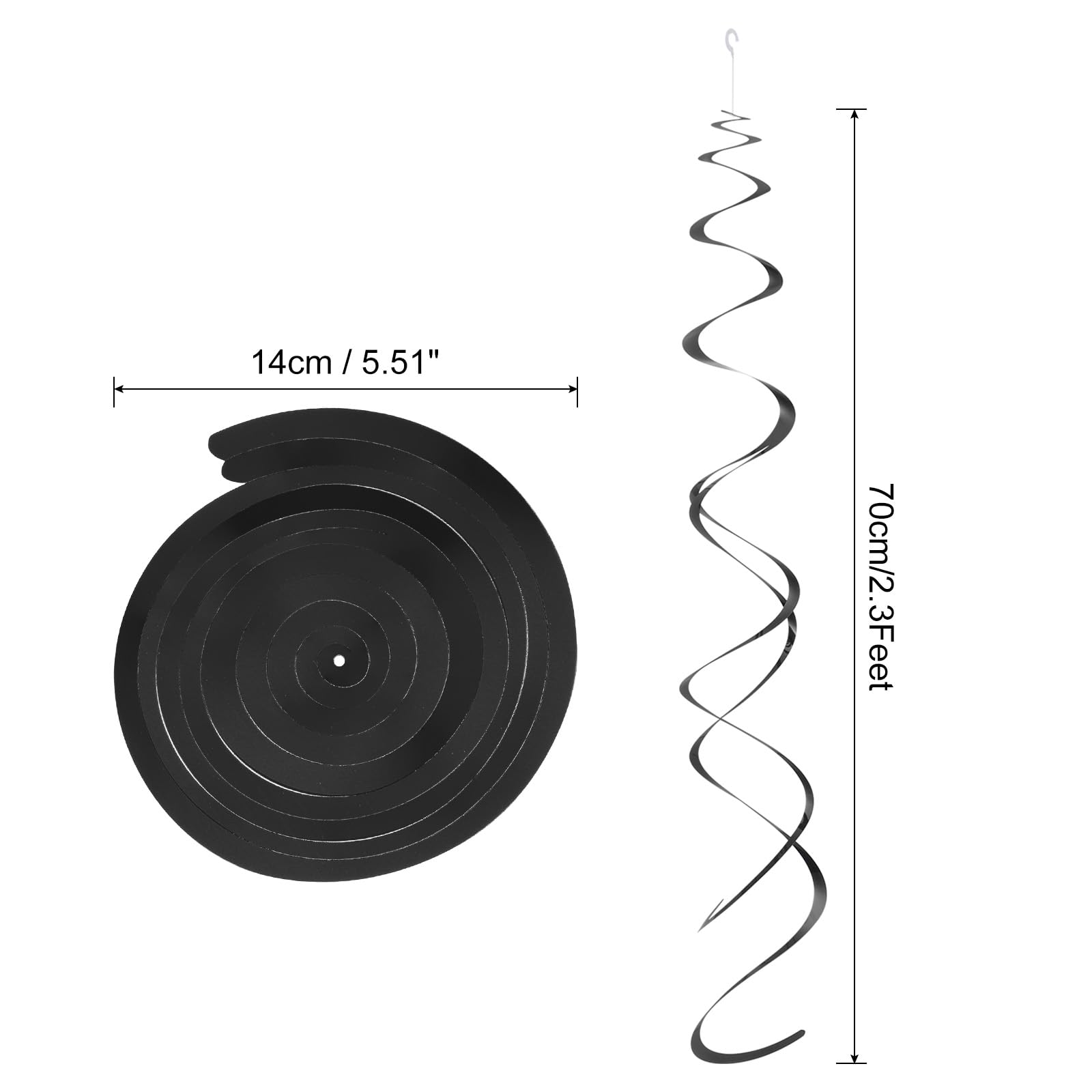Sourcing Map Décoration Spirale Fête Noir 30 Pcs