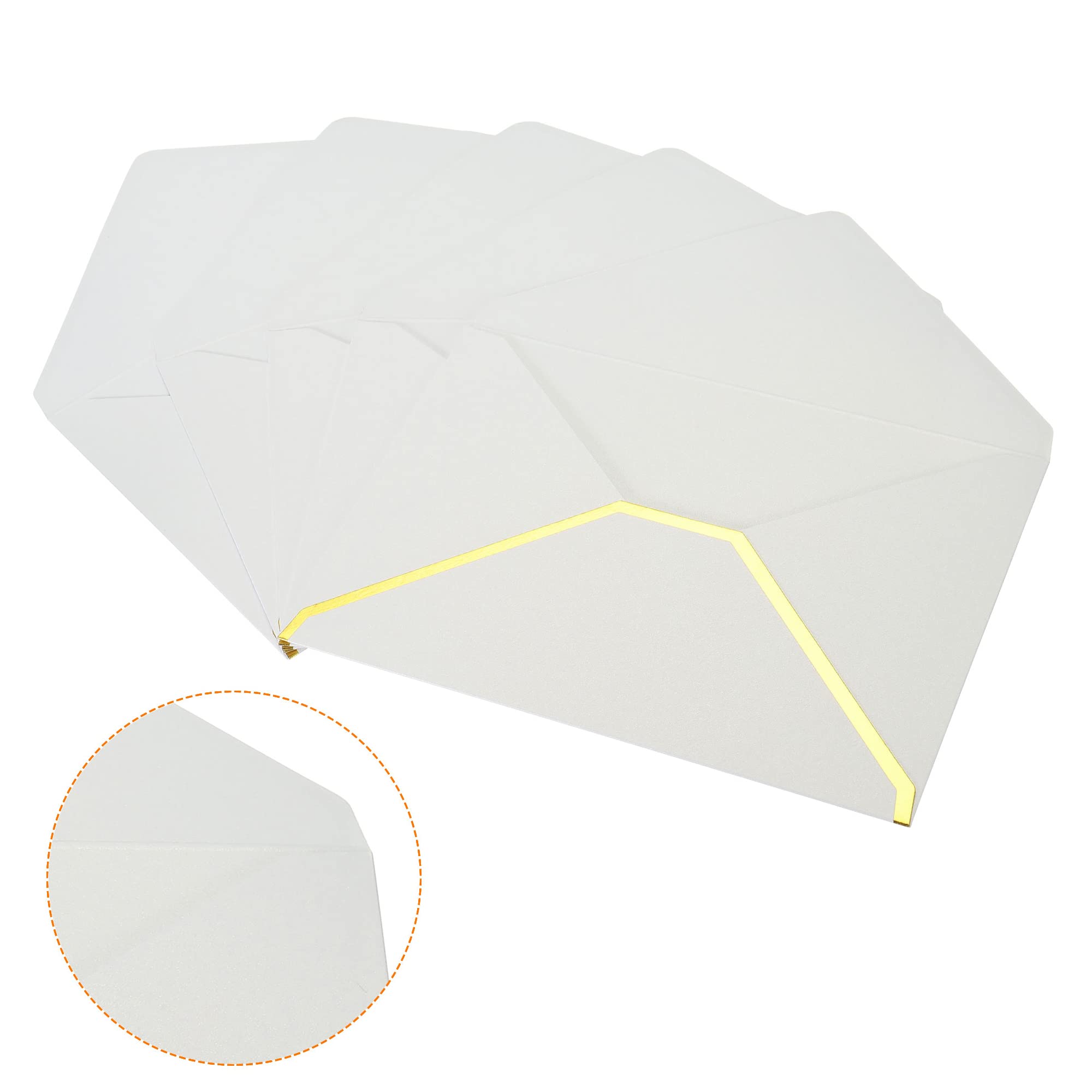 Sourcing Map 10 Enveloppes B6 Blanches Rabat V Bord Doré