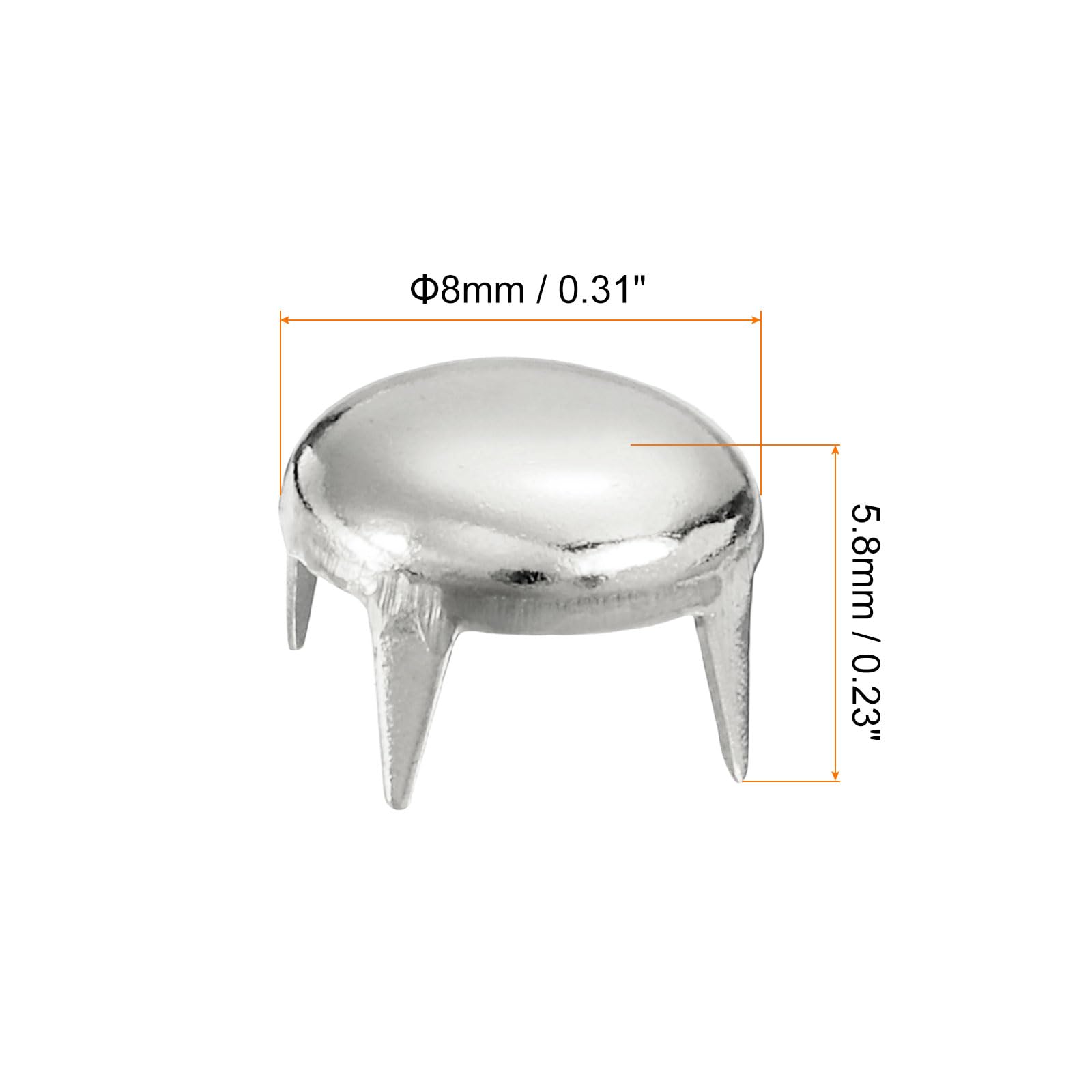 Sourcingmap Home & Garden Clou Dôme Métal Argenté 8mm Lot 100 Laiton
