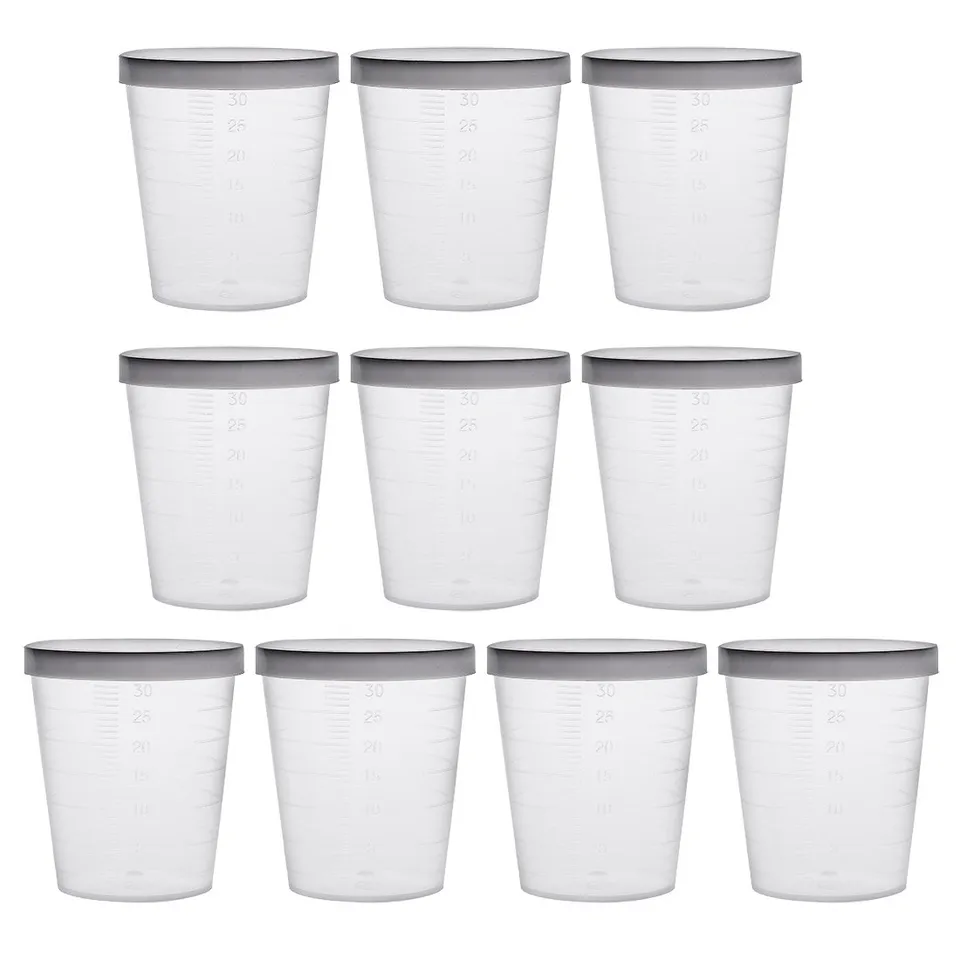 sourcing map béchers gradués 30mL gobelet mesure x10 transparent