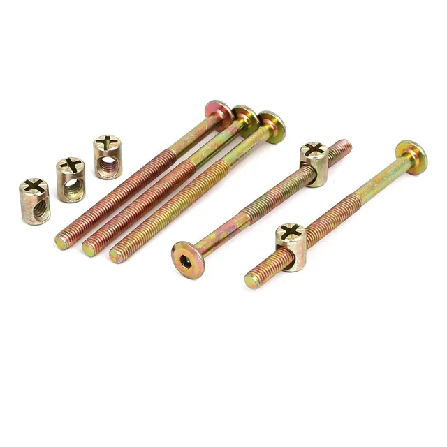 Sourcing Map M6x85mm vis meuble écrou barillet bronze 5 kits