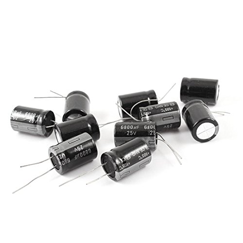 sourcing map 6800uF 25V condensateur radial 10 pièces 105°C