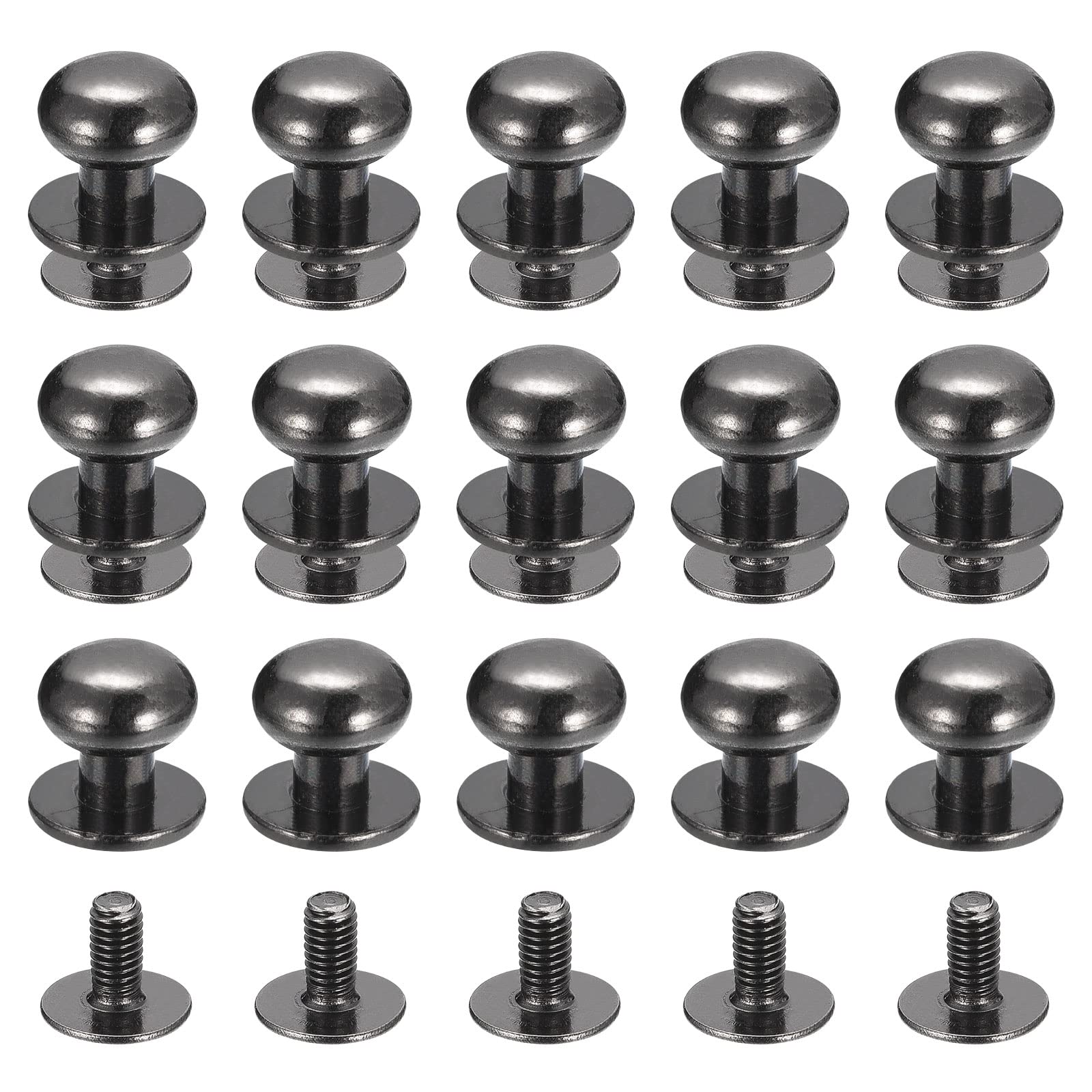 Sourcingmap Home & Garden Rivet à vis 9 mm noir x15