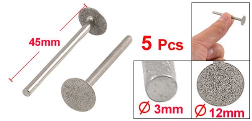 sourcingmap meule diamantée plate 12 mm tige 3 mm lot 5