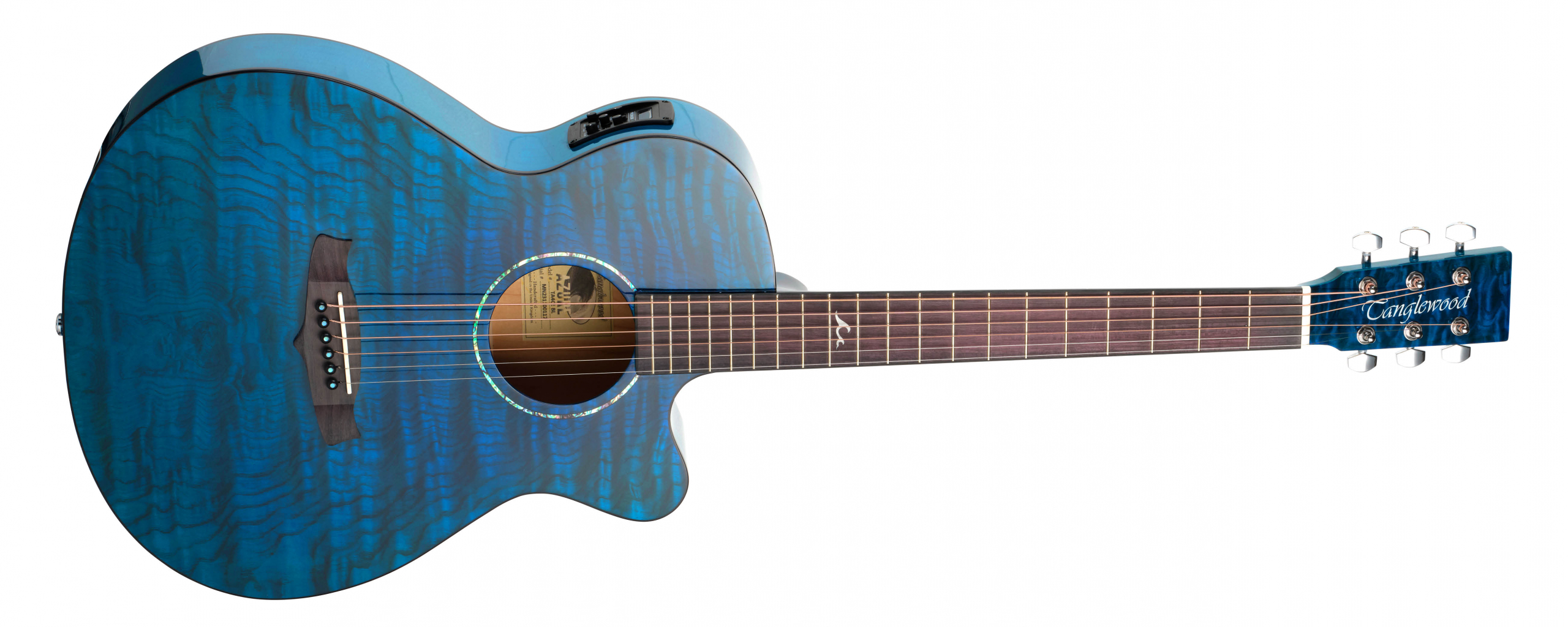Tanglewood Azure TA4CEBL guitare électro-acoustique bleue