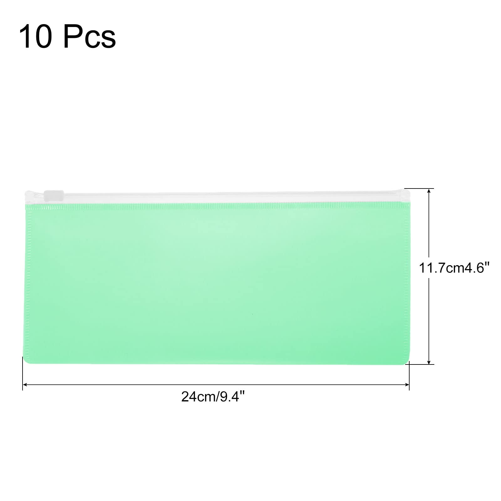 sourcing map pochette zippée A6 verte x10 PP