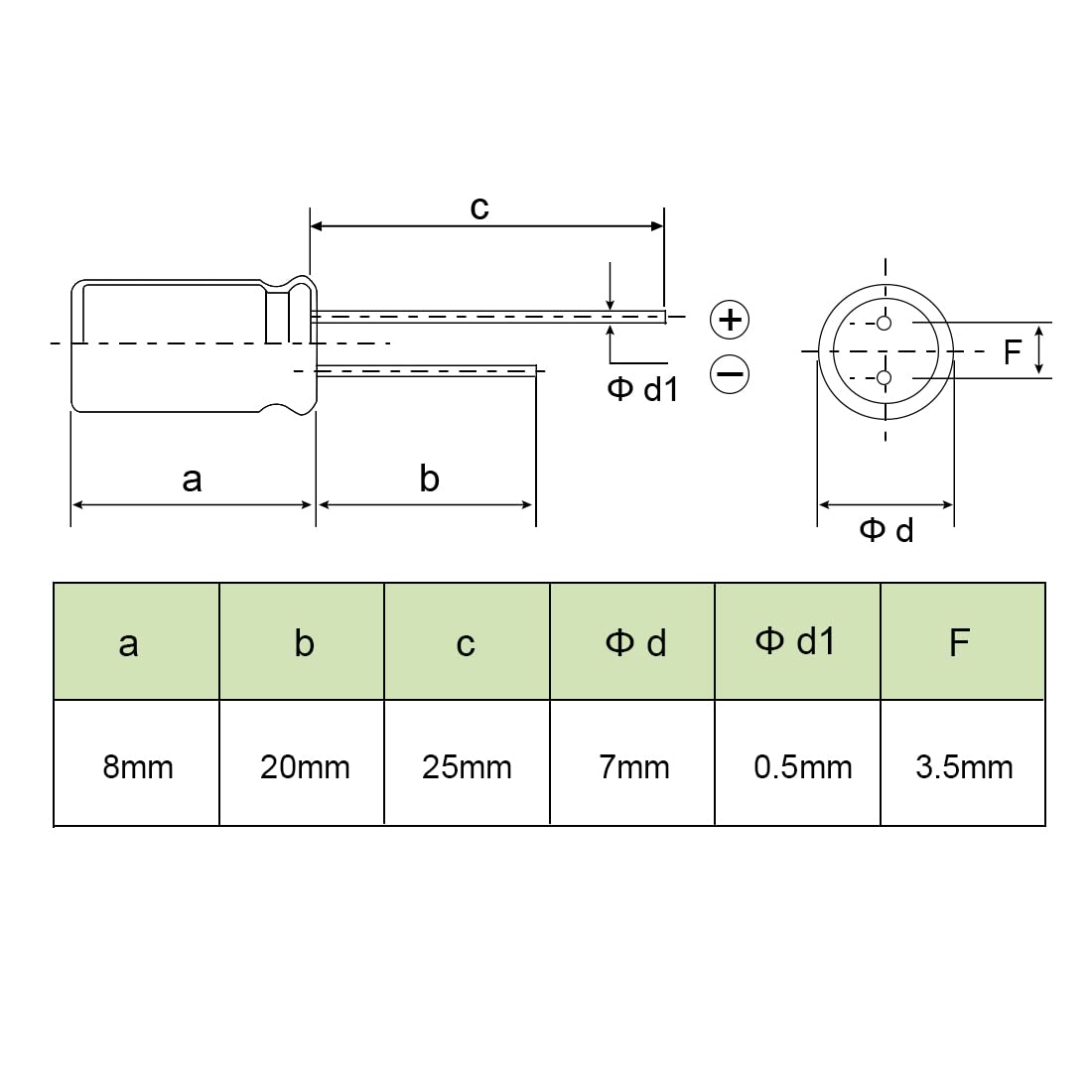 sourcing map condensateur faible ESR 470uF 10V 50 pièces 8x7mm vert