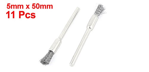 sourcingmap Brosse Polissage Métal Tige 3mm Grise 11pcs