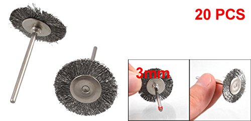 Sourcingmap Brosse Roue Acier 25mm Tige 3mm Lot 20