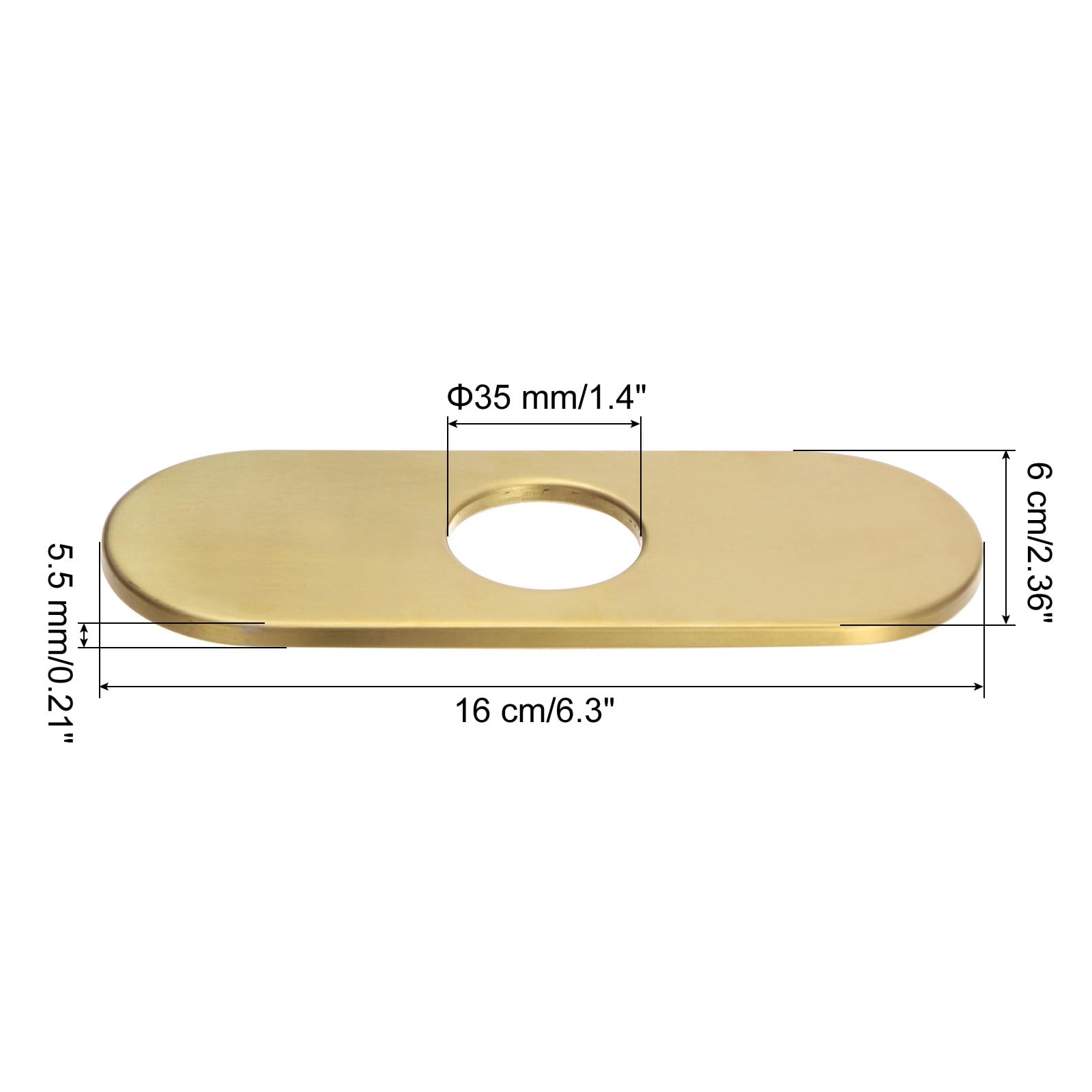 Sourcingmap plaque trou évier or brossé 16 cm