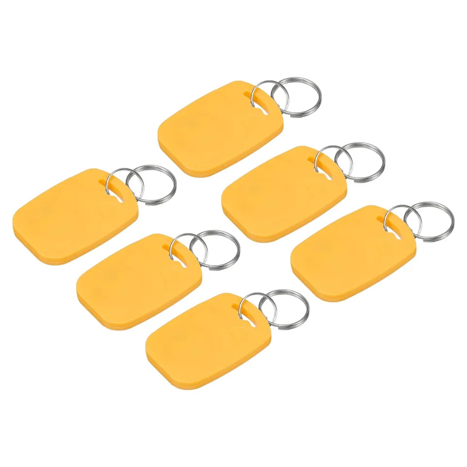 Sourcing Map double fréquence porte-clés RFID jaune lot 6