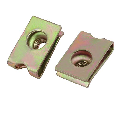sourcing map Écrou U M6 clips carénage auto 20pcs fer laiton