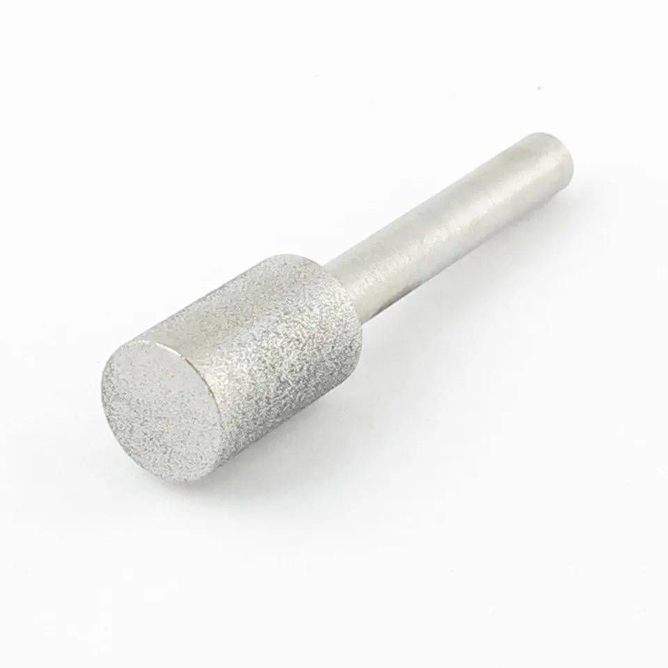 sourcing map pointe montée diamant cylindrique 6 mm tête 12