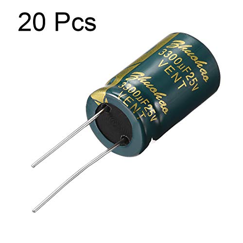 sourcing map 3300uF 25V condensateur électrolytique 20pcs ESR