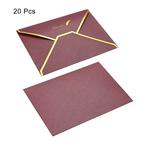 Sourcing Map B6 Enveloppe Vin Rouge Lot 20 Mariage