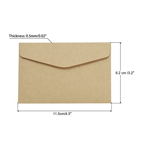 sourcing map Mini Enveloppes Marron 100 pcs 8,2x11,5cm papier