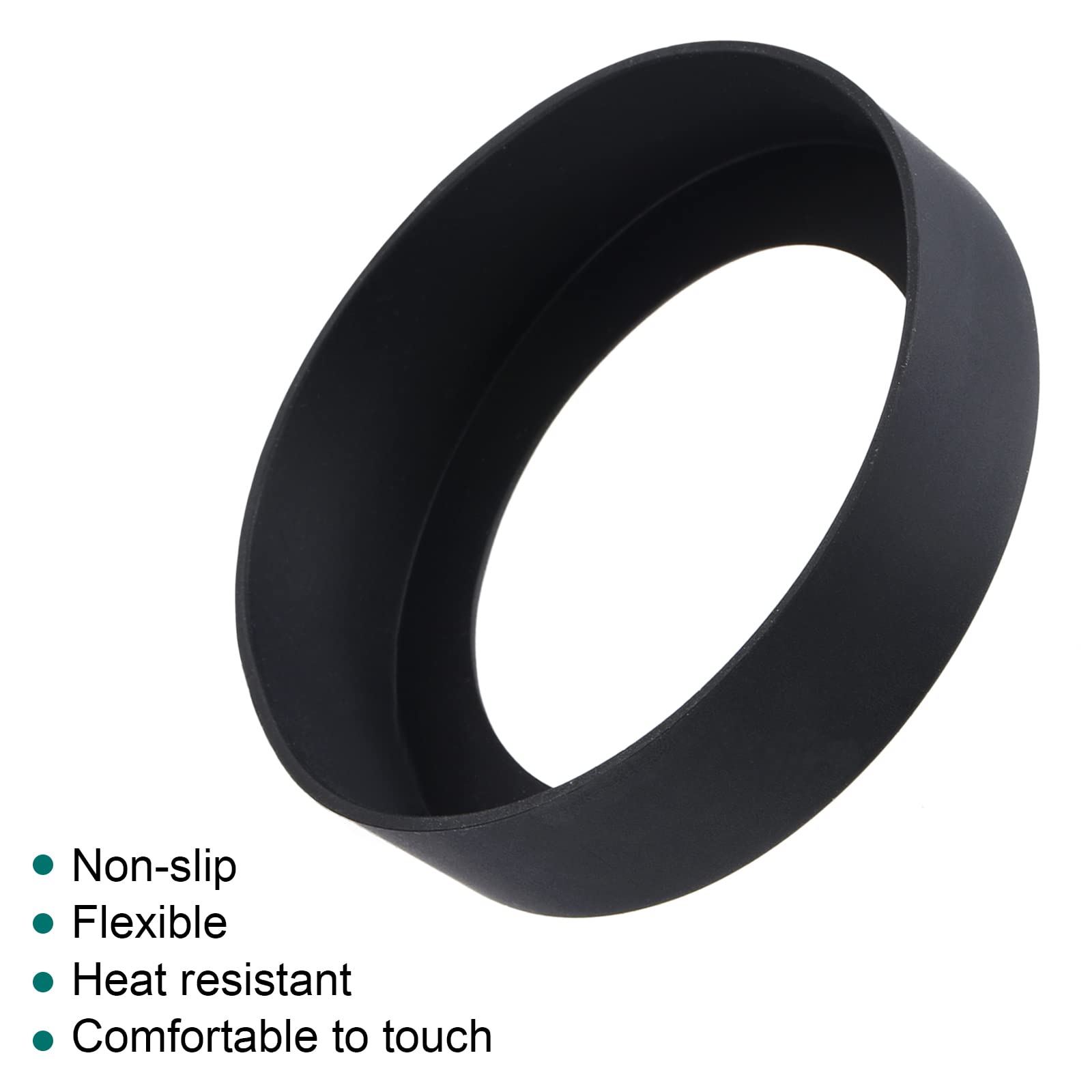 Sourcing Map Protège-bouteille silicone noir 67mm lot 4