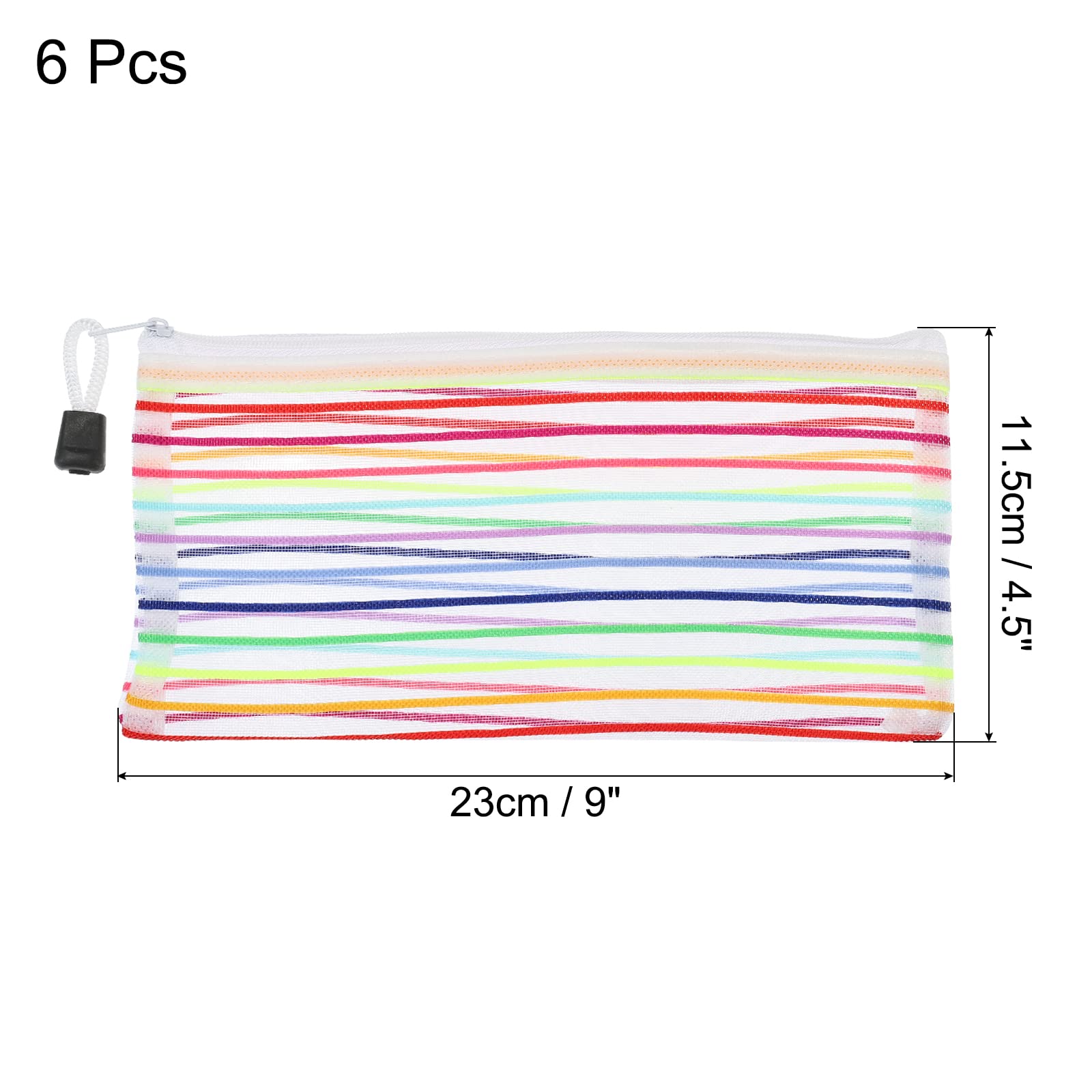 sourcing map B6 pochette zip nylon blanche lot 6