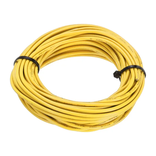 Sourcing Map Electronics fil électrique 18AWG 7,5m jaune cuivre UL1007