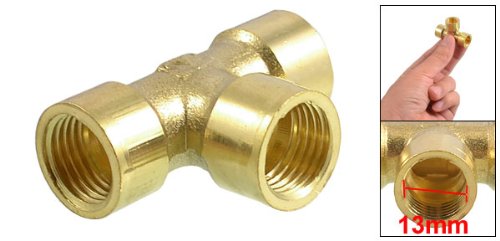 Sourcingmap Industrial raccord T laiton femelle 1/4" PT 3 voies