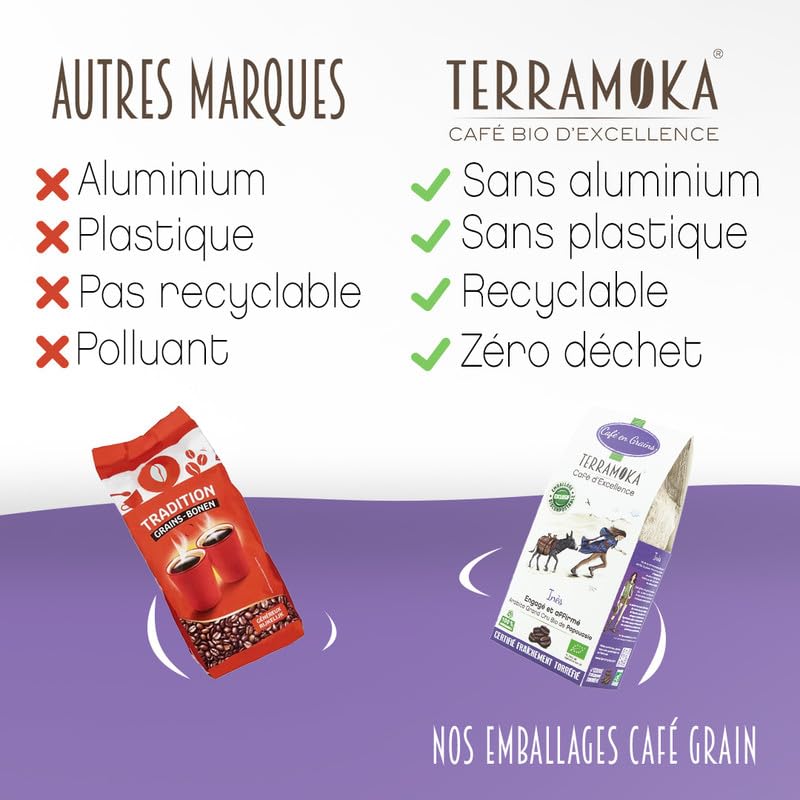 Terramoka Inès Café grains bio arabica Papouasie 1 kg acidulé