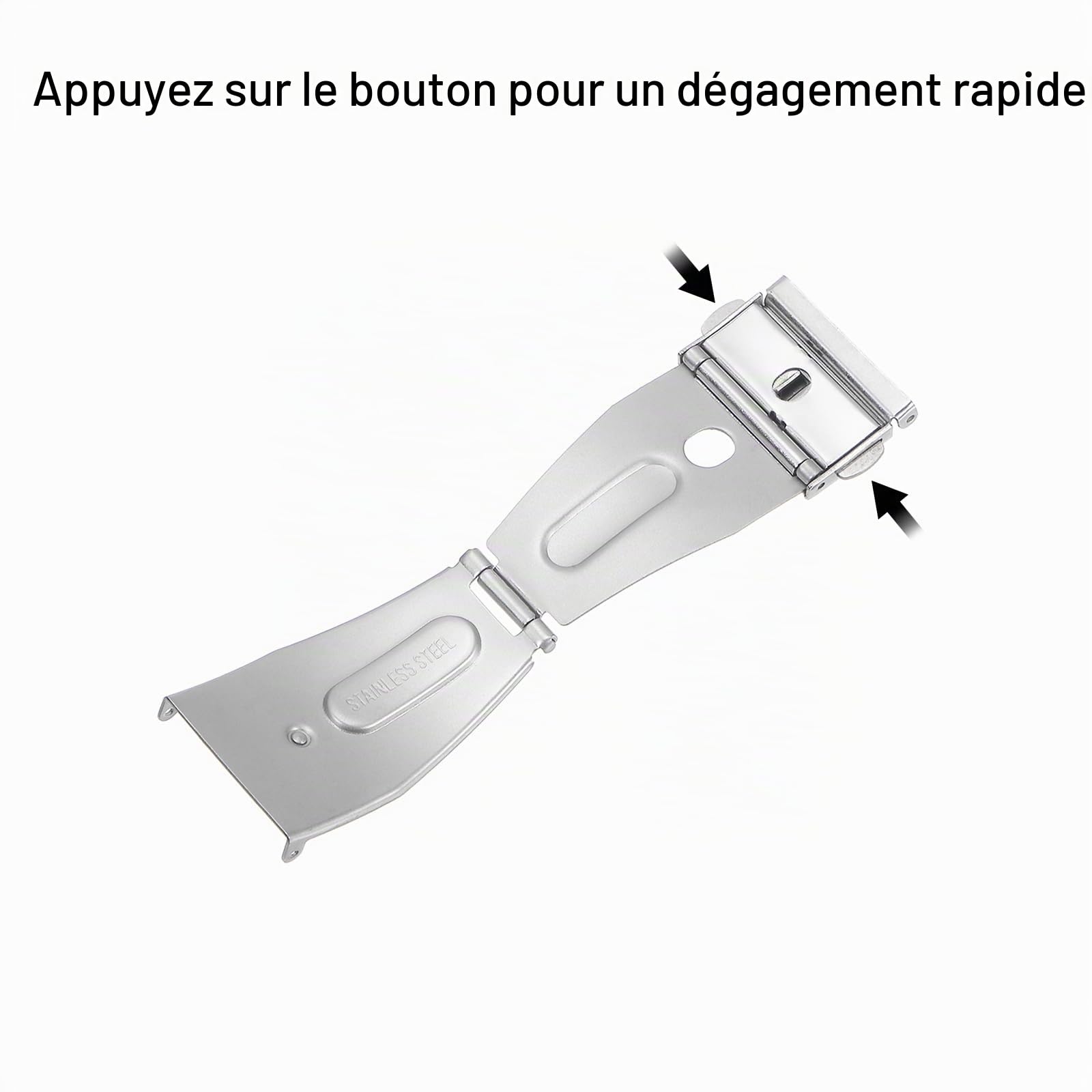 sourcing map fermoir montre déployante 20mm inox argenté