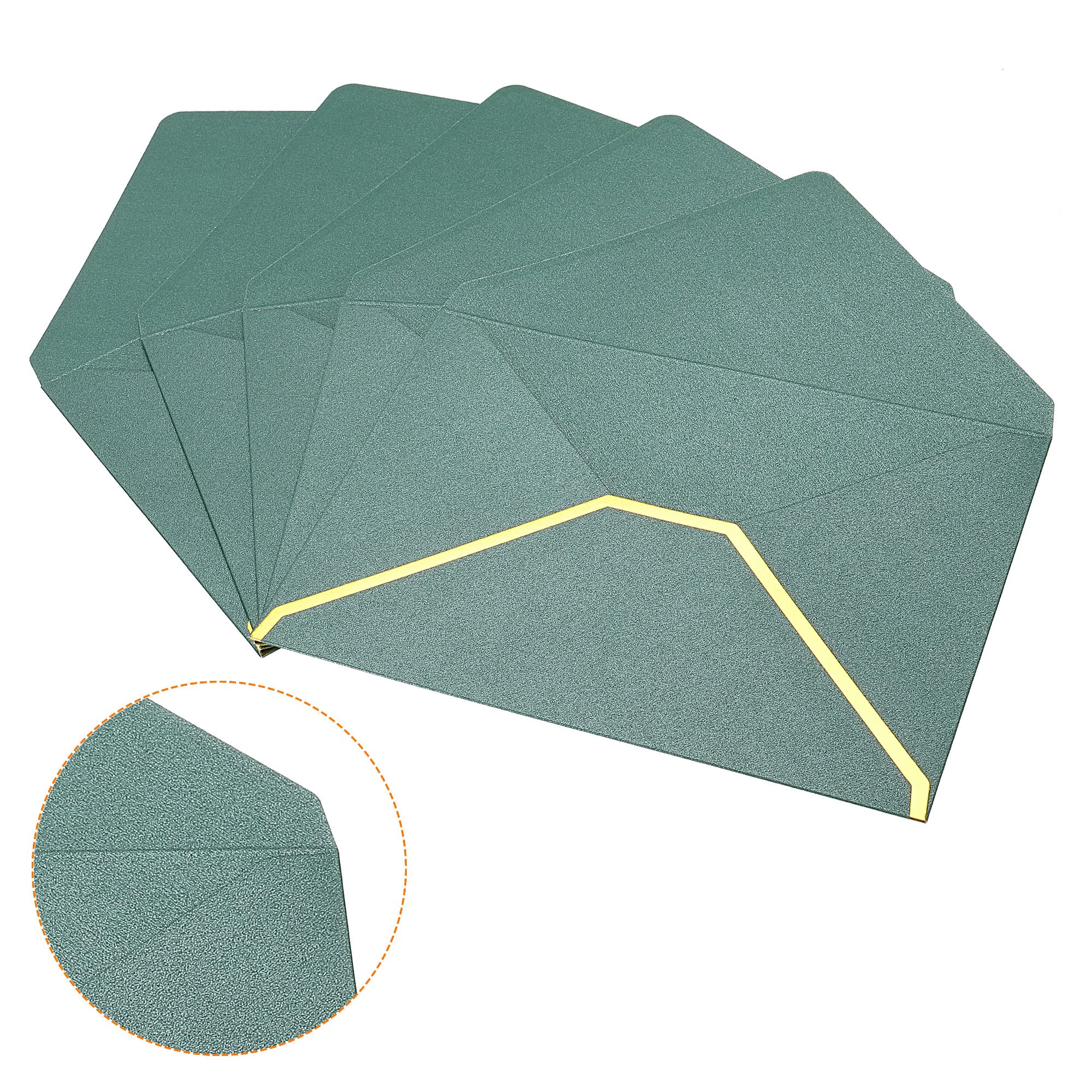 Sourcingmap Enveloppes B6 Vert 13x18cm Lot 20 Bord Doré