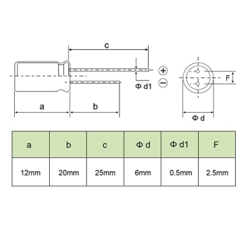 sourcingmap 470uF 10V condensateur électrolytique 30 pcs 6x12mm