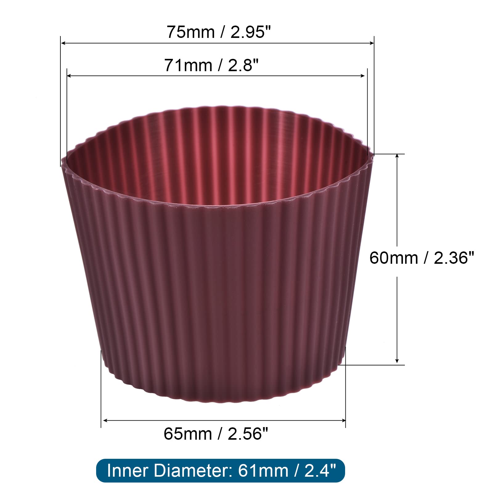sourcingmap Manchon Tasse Silicone Brun Rougeâtre Lot 4 Chaleur