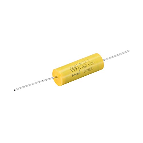 Sourcing Map Condensateur Film 1.0uF 100V Axial Jaune Audio Unit