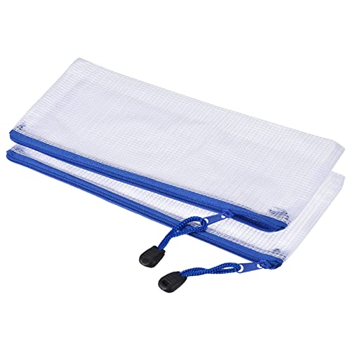 sourcing map Pochette zip blanche x3 PVC 23,5x10,5 cm