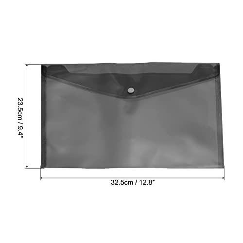 Sourcing Map Pochette A4 plastique gris lot 12 bouton pression