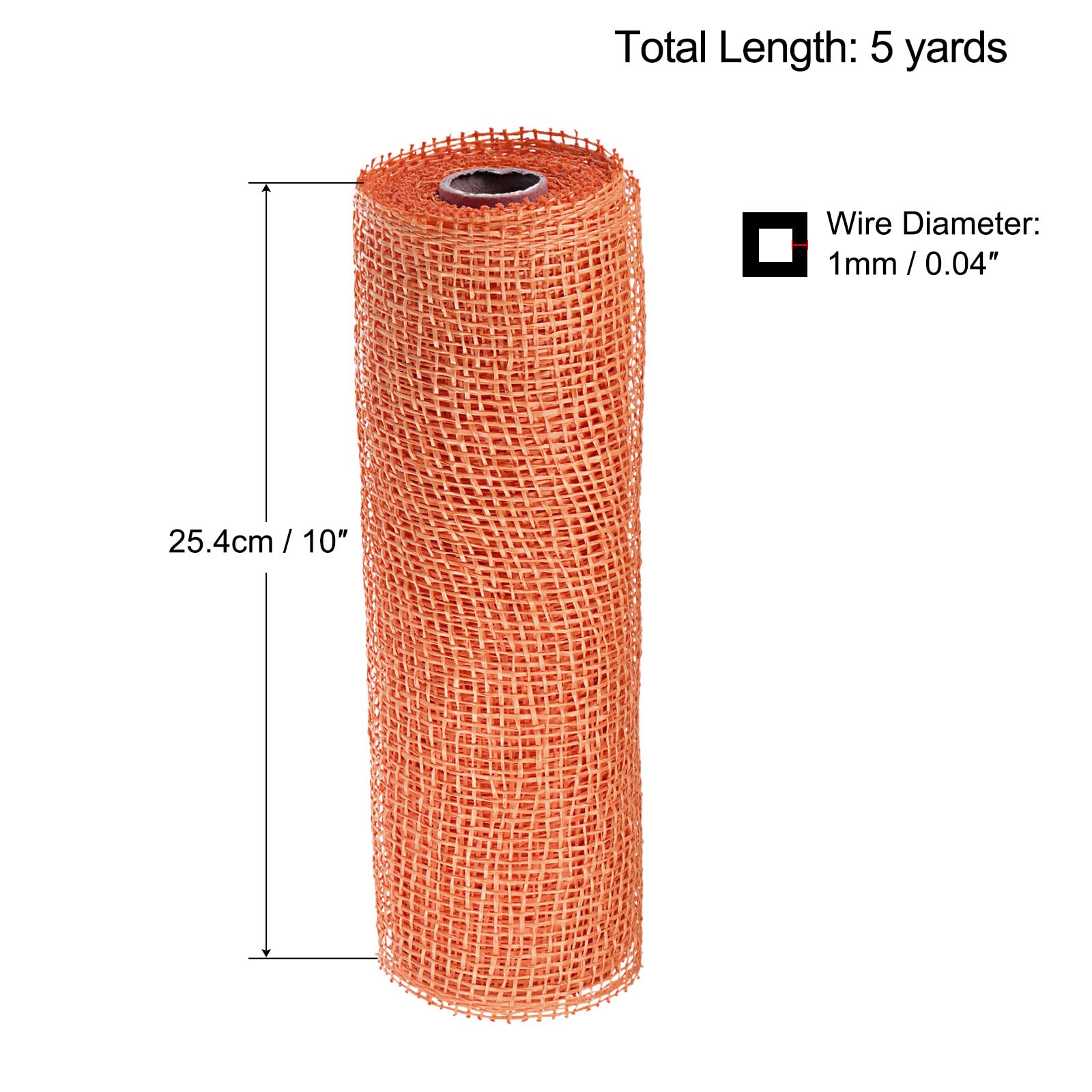 Sourcing Map Ruban maille jute orange 25,4cm 5 yards