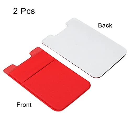 Sourcing Map Porte-Carte Téléphone Spandex 2 Pièces Rouge