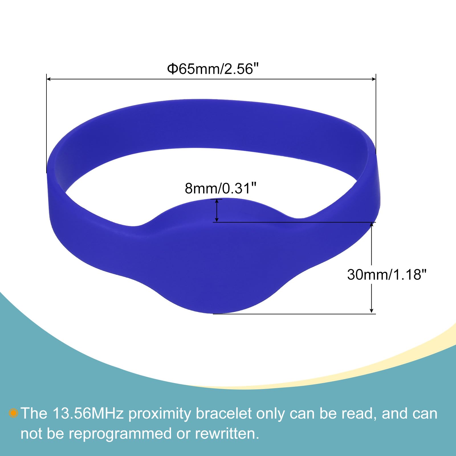 sourcing map bracelet RFID 13,56 MHz bleu lot 5