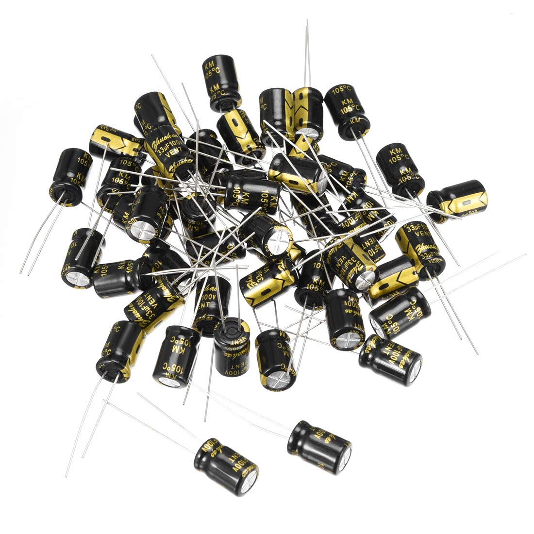 sourcing map 33uF 100V condensateur électrolytique 50 pièces 8x12mm