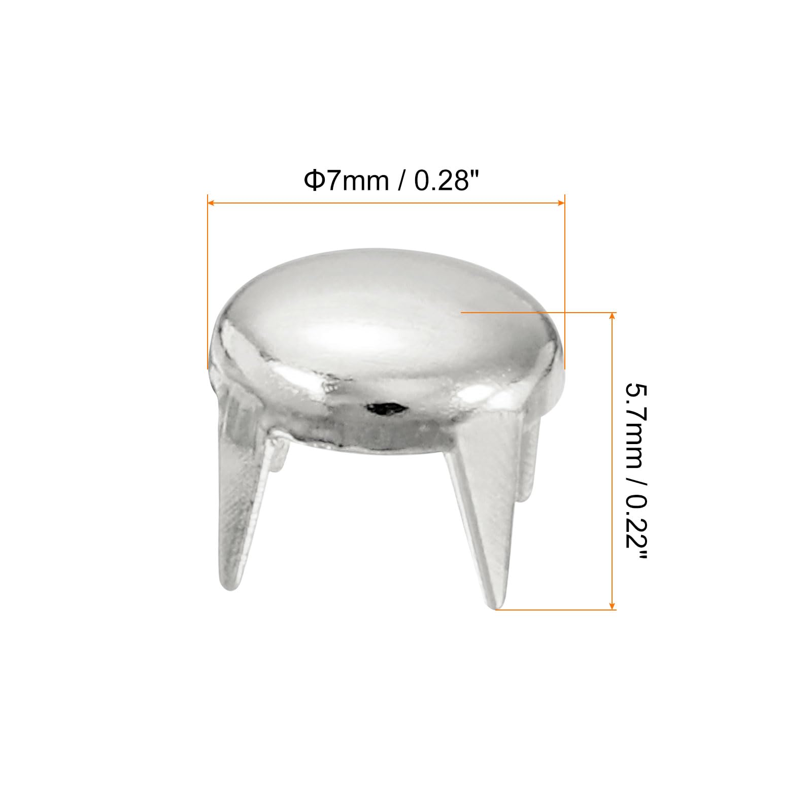 Sourcingmap Rivet cuir dôme 7mm argenté métal lot de 100