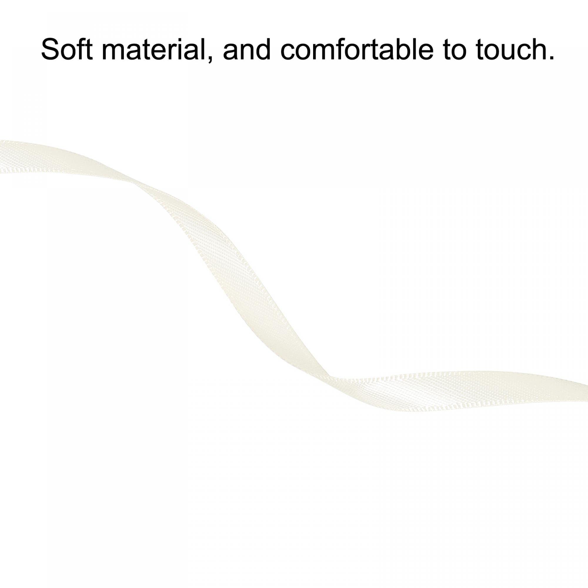 sourcing map Home & Garden ruban satin beige 7mmx91,4m polyester