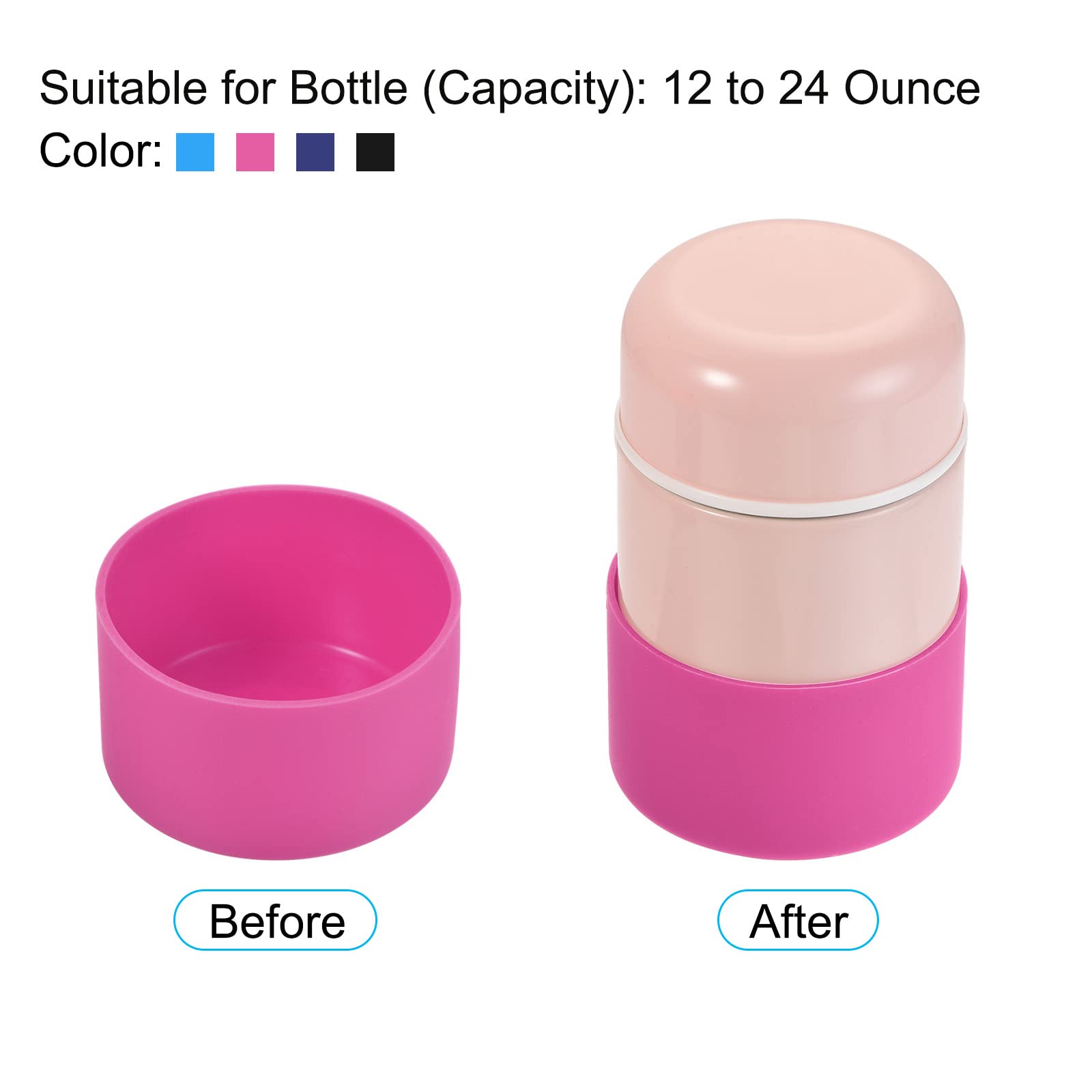 SOURCINGMAP Home & Garden protège-bouteille silicone 75mm 4 couleurs lot 4